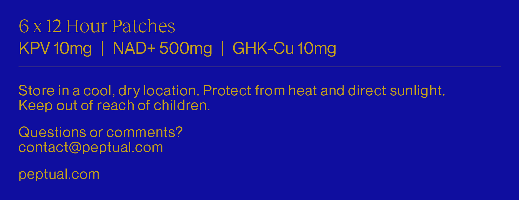 KPV 10mg/ NAD+ 500mg/ GHK-CU 10mg Patch Rx